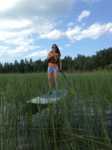 paddle boarding through the reeds