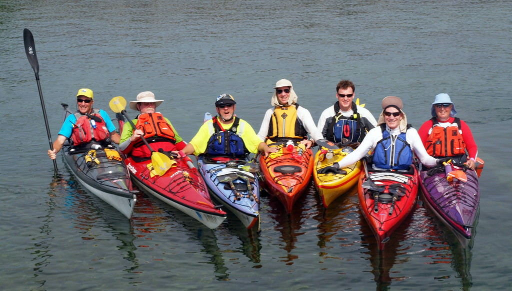 group photo at a kayaking retreat