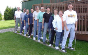 corporate group on trollies