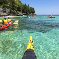 kayaking on clear water