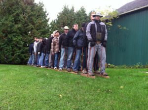 men group on trollies