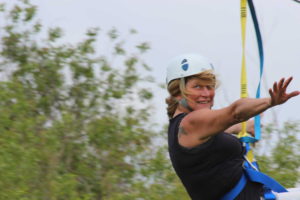 zooming on the zip line