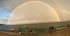 double rainbow over Sand Bay