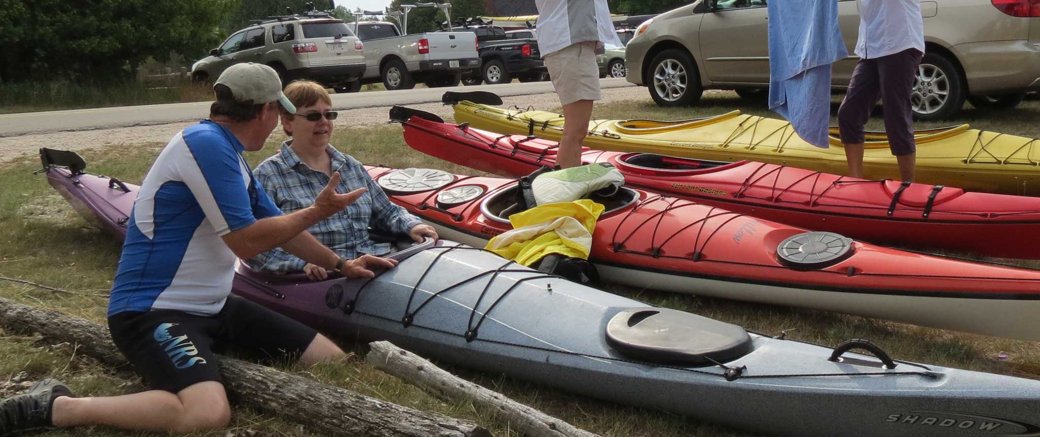 kayak lesson on land