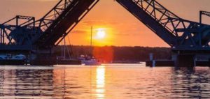 sturgeon bay bridge at sunset
