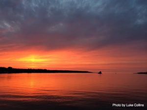 sunset over the water