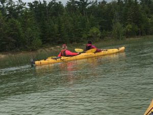 tandem kayak on the Mink River