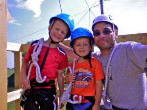 family zip line at the fun park