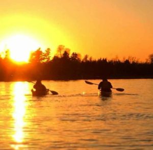 kayaking off into the sunset