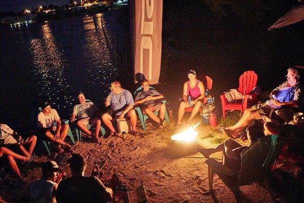 Kayak bonfire social