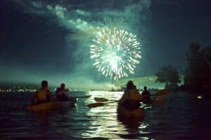 kayak watching fireworks