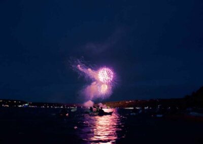 watching firework over harbor