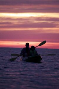 beautiful sunset kayak tour
