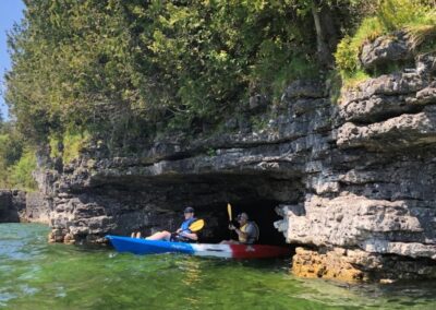 kayak in cave at Niagara escarpment