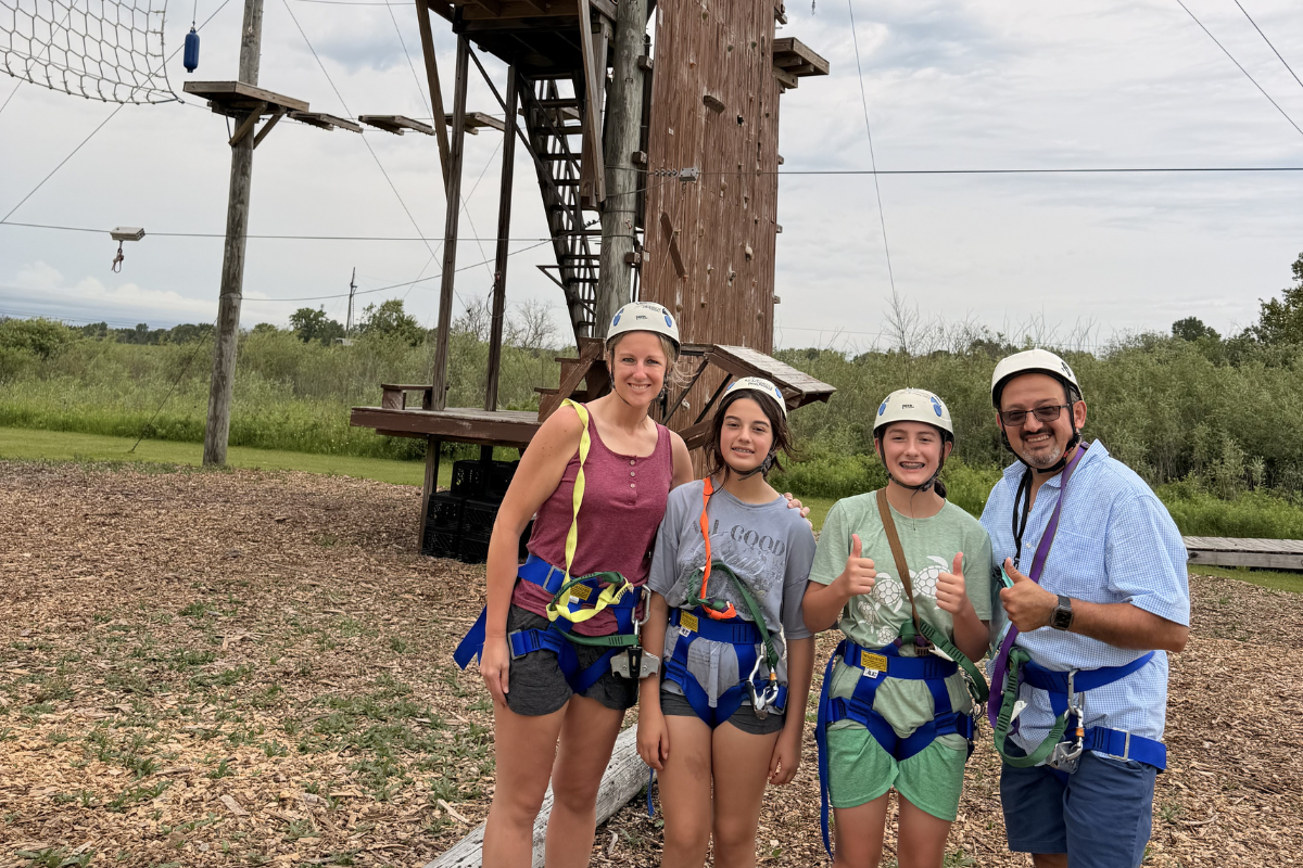 Zip Line tour group at Door County Adventure Center