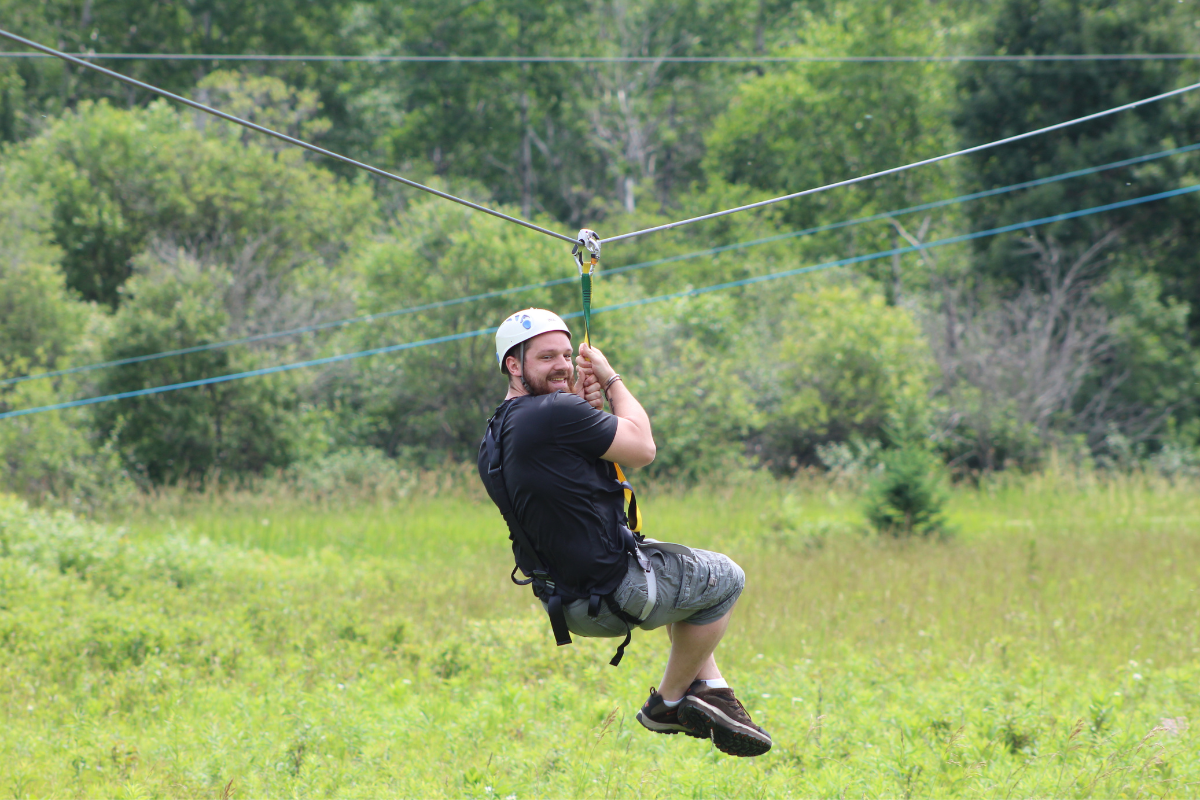 Zip line at Door County Adventure Center